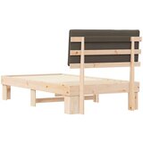 vidaXL Posteljni okvir z oblazinjenim vzglavjem Taupe 100 x 200 cm | Shoptok.si