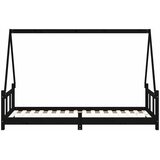  Okvir za dječji krevet crni 90 x 200 cm od masivne borovine | shoptok.hr