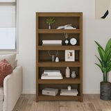 vidaXL Knjižna omara medeno rjava 80x35x154 cm trdna borovina Cene