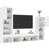 vidaXL Komplet TV omaric LED 4-delni bel inženirski les | Shoptok.si