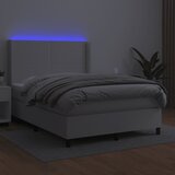  box spring s madracem LED bijeli 140x190 cm umjetna koža | shoptok.hr