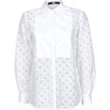Karl Lagerfeld KL MONOGRAM LACE BIB SHIRT Bijela Cijene