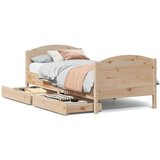 Maison Chic Posteljni okvir - Enojna postelja - Postelja za odrasle brez vzmetnice 100x200 cm trdna borovina-J6522, (21762824) | Shoptok.si