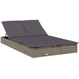 LEŽAJ za sunčanje za 2 osobe sivi 211 x 112 x 140 cm poliratan | shoptok.hr