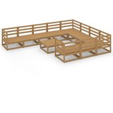  The Living Store Vrtna sedežna garnitura 11-delna trdna borovina - Vrtna Sedežna Garnitura, (21449388) | Shoptok.si