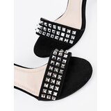 Shelvt Black stiletto sandals with zirconia | ePonuda.com