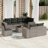 vidaXL 9-dijelni set vrtnih sofa od poliratana s jastucima sivi | shoptok.hr