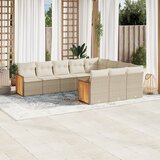 vidaXL 10-dijelni set vrtnih sofa s jastucima bež od poliratana | shoptok.hr