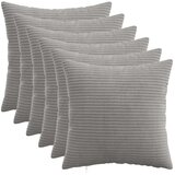  Presvlaka za jastuk 6 pcs HEERLEN Svjetlosiva 50 x 50 cm Kord - Svjetlosiva 50 x 50 cm 6 | shoptok.hr