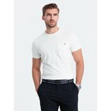Ombre Men's knitted T-shirt with patch pocket Cene