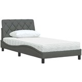  Krevet s madracem tamnosivi 100 x 200 cm od tkanine | shoptok.hr