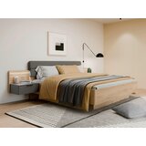 Hom`in POSTELJNA GARNITURA x , kovina, umetna masa, tekstil, leseni material siva, barve hrasta | Shoptok.si