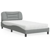 vidaXL Postelja z vzmetnico svetlo siva 100x200 cm blago Cene