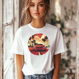 CAMISETA Majica sa štampanim printom Cam 839, Ženska, Bela Cene