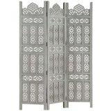 Sobna pregrada s 3 panela siva 120 x 165 cm masivno drvo manga | shoptok.hr