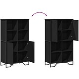  Visoka komoda crna 79,5 x 35,5 x 137,5 cm od konstruiranog drva | shoptok.hr