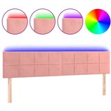  Posteljno vzglavje roza 180x5x78/88 cm žamet | Shoptok.si