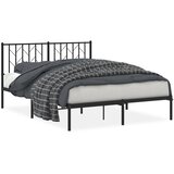  Metalni okvir za krevet s uzglavljem crni 140x190 cm | shoptok.hr