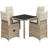  5-dijelni vrtni bistro set od poliratana s jastucima bež | Eponuda.com