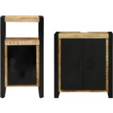 vidaXL Komplet pohištva za kopalnico 2 pcs Rjava Trd, grob mango les | Shoptok.si