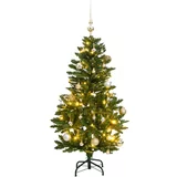  Umjetno božićno drvce 150 LED sa šarkama i kuglicama 150 cm