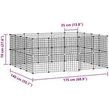  Kavez za ljubimce s 36 panela i vratima crni 35 x 35 cm čelični | shoptok.hr