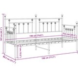  Krevet na kat s uzglavljem Crna 75 x 190 cm Čelik | shoptok.hr