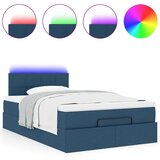 vidaXL Otomanski posteljni okvir z vzmetnico moder 120x190 cm blago, (21611859) | Shoptok.si