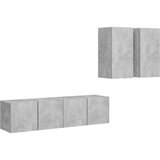  4-dijelni set TV ormarića siva boja betona od iverice | shoptok.hr