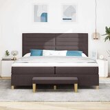  Krevet s opruga kutije Tamno smeđa 200 x 200 cm tkanina Slike