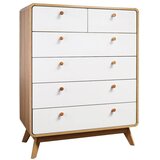 Støraa Bela/v naravni barvi visoka komoda v hrastovem dekorju 81x104 cm Caitlin – | Shoptok.si