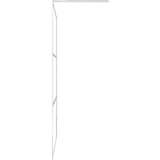 Pregrada za tuš s policom krom 80x195 cm staklo ESG i aluminij | shoptok.hr