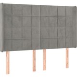 Maison Chic vzglavna omarica - nočna omarica - posteljna omarica z ušesi svetlo sivo 147x16x118/128 cm žamet, (21713220) Cene