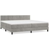  Box spring postelja z vzmetnico svetlo siva 200x200 cm žamet, (20727117) | Shoptok.si