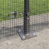  Zavarena žičana ograda s 13 flanširanim stupovima Siva 0.4x50 m Čelik | shoptok.hr