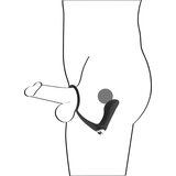 Black Velvets Black Velvet - Silikonski analni vibrator z obročkom za penis (črn) | Shoptok.si