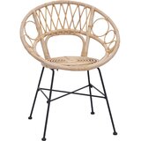  Stolac za blagovanje 2 kom. Ratan i čelik Prirodna Smeđa 54 x 65 x 82 cm | Shoptok.si