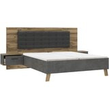 Time posteljna garnitura 180 cm x 200 cm , kovina, umetna masa, tekstil, leseni material antracit, barve hrasta, temno siva | Shoptok.si