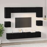  Set TV komoda 8 kom. Crni hrast Konstruirano drvo | shoptok.hr