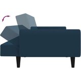 vidaXL Kavč dvosed z ležiščem moder žamet | Shoptok.si