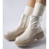 Gemre Beige ankle boots with decorative upper Garrett | Shoptok.si