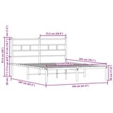  Okvir kreveta bez madraca s uzglavljem boja hrasta 150x200 cm | shoptok.hr