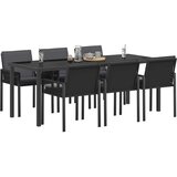  Vrtni set za objed 19 kom. Crna poliratan | shoptok.hr