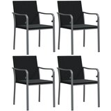 Maison Chic Vrtni stoli - Stol za vrt z blazinami 4 kosi črni 56x59x84 cm poli ratan JS2234, (21877070) | Shoptok.si