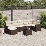 vidaXL 8-dijelni set vrtnih sofa s jastucima smeđi od poliratana | shoptok.hr