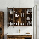  Kopalniška ogledalna omara Dimljeni oreh 60 x 14,5 x 50 cm, (5000233107) | Shoptok.si