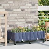  Vrtni saksija s kotačima Plavo Sivo 80 x 40 x 33 cm PP | shoptok.hr