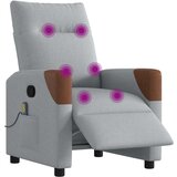 vidaXL Električni masažni naslanjač svetlo sivo blago | Shoptok.si