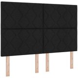 vidaXL Postelja z vzmetnico z vzglavjem Črna 160 x 200 cm blago, (5000126736) | Shoptok.si