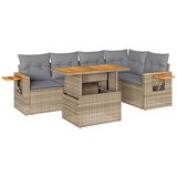vidaXL 5-dijelni set vrtnih sofa s jastucima poliratan i bagrem bež | shoptok.hr
